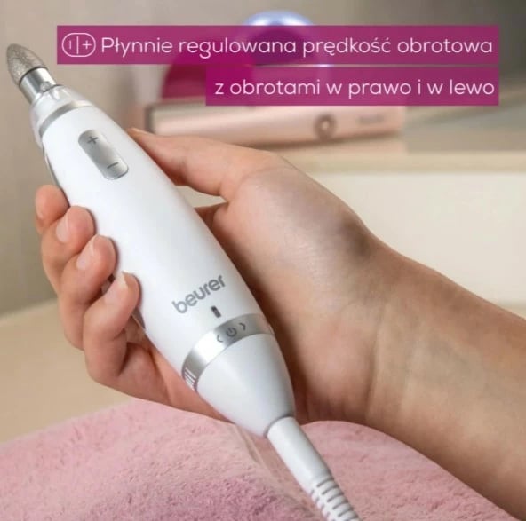 Set manikyr/pedikyr Beurer MP62, i bardhë me 10 maja dhe etui