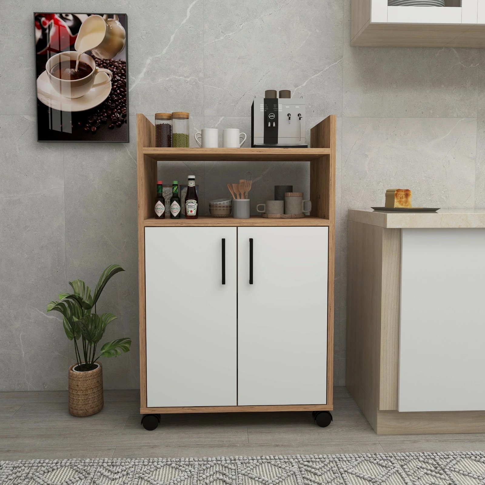 Dollap multifunksional Hanah Home, Tiraks - Atlantic Pine, i bardhë