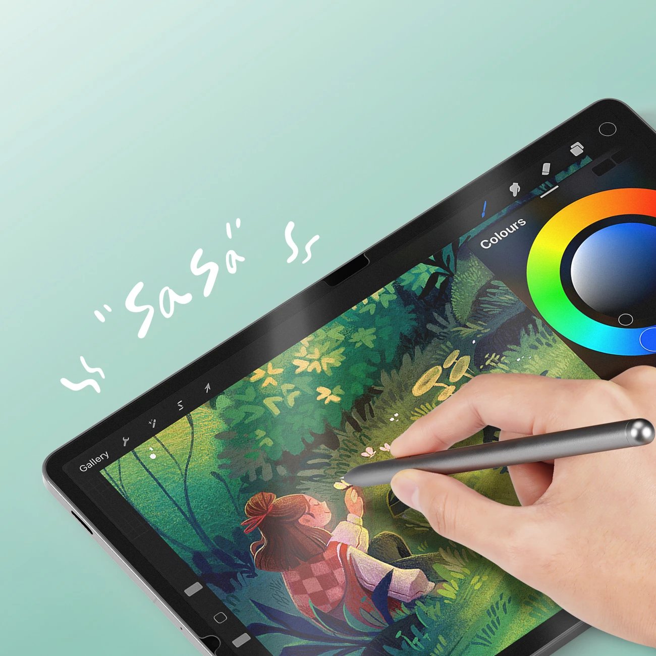 Film mbrojtës mat për tablet Samsung Galaxy Tab S10 FE/S9/S9 FE/S8/S7, Dux Ducis Naad Paperlike, transparent me kornizë të zezë