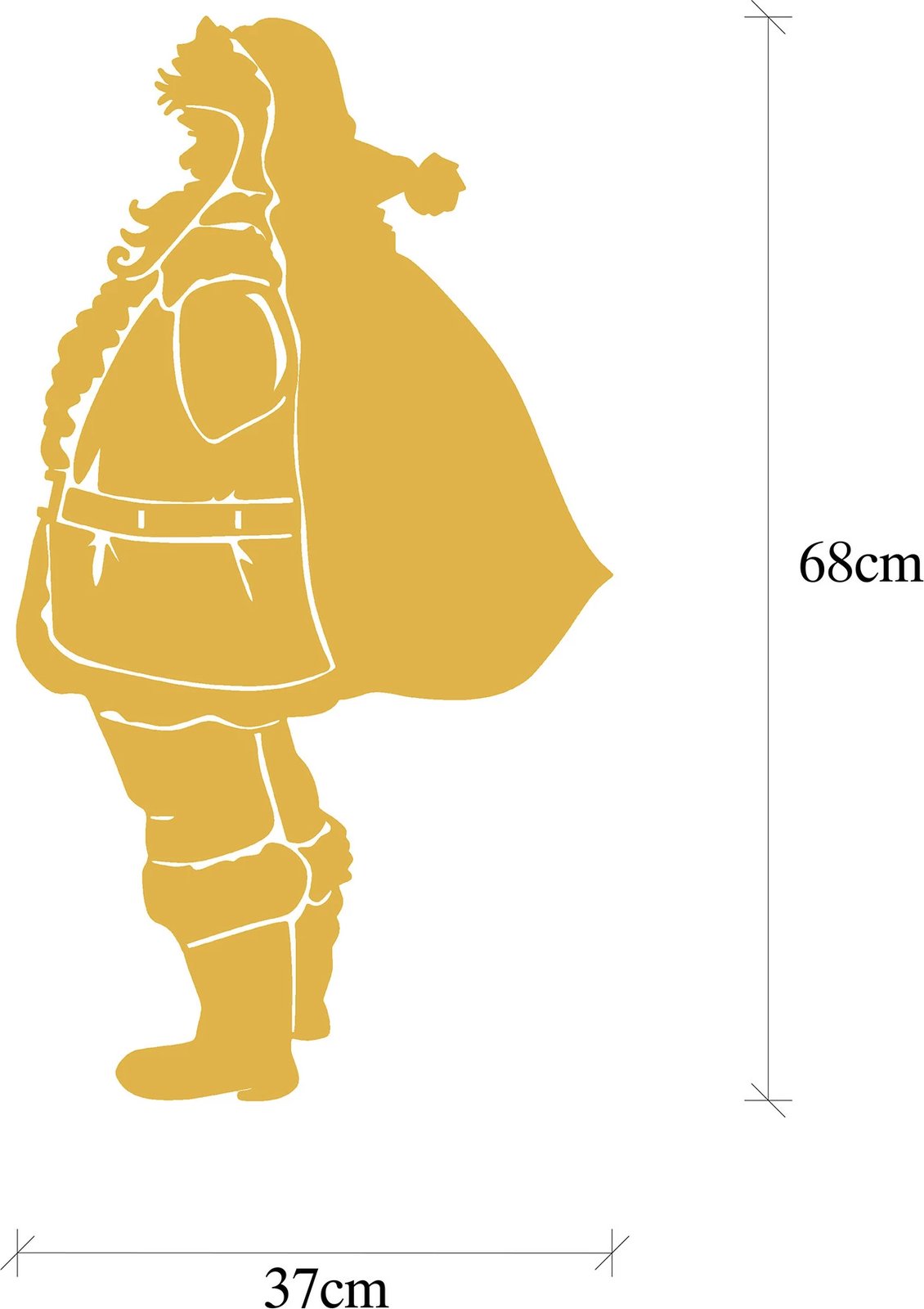 Aksesor dekorativ metalik për mur, Wallity, ngjyrë ari, XMASGOLD - 005