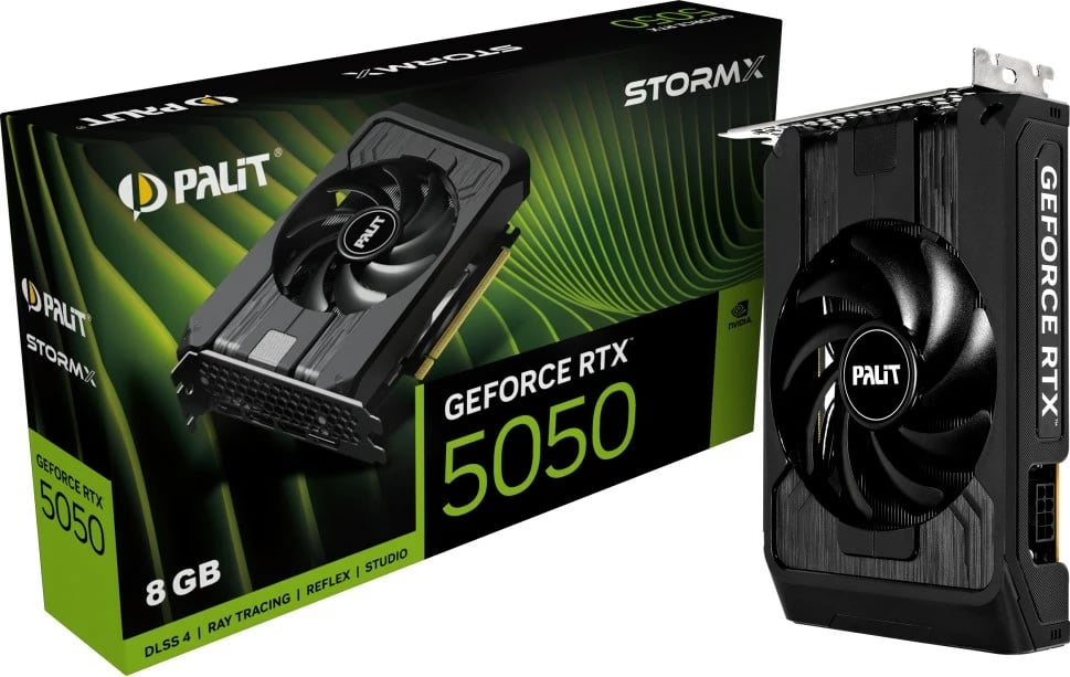 Kartë grafike Palit GeForce RTX 5050 StormX, 8 GB GDDR6, e zezë