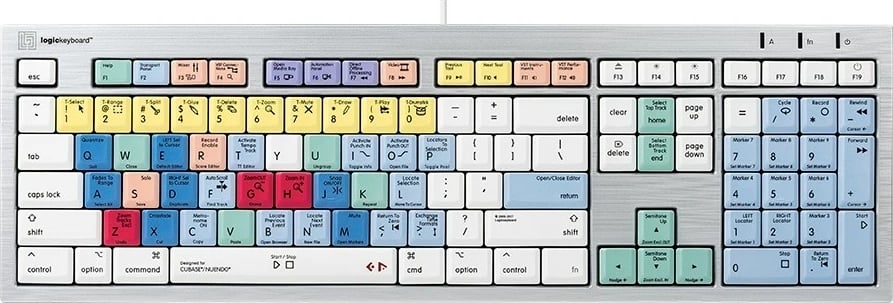 Tastierë LogicKeyboard Steinberg Cubase/Nuendo ALBA FR Mac, me taste të ngjyrosura