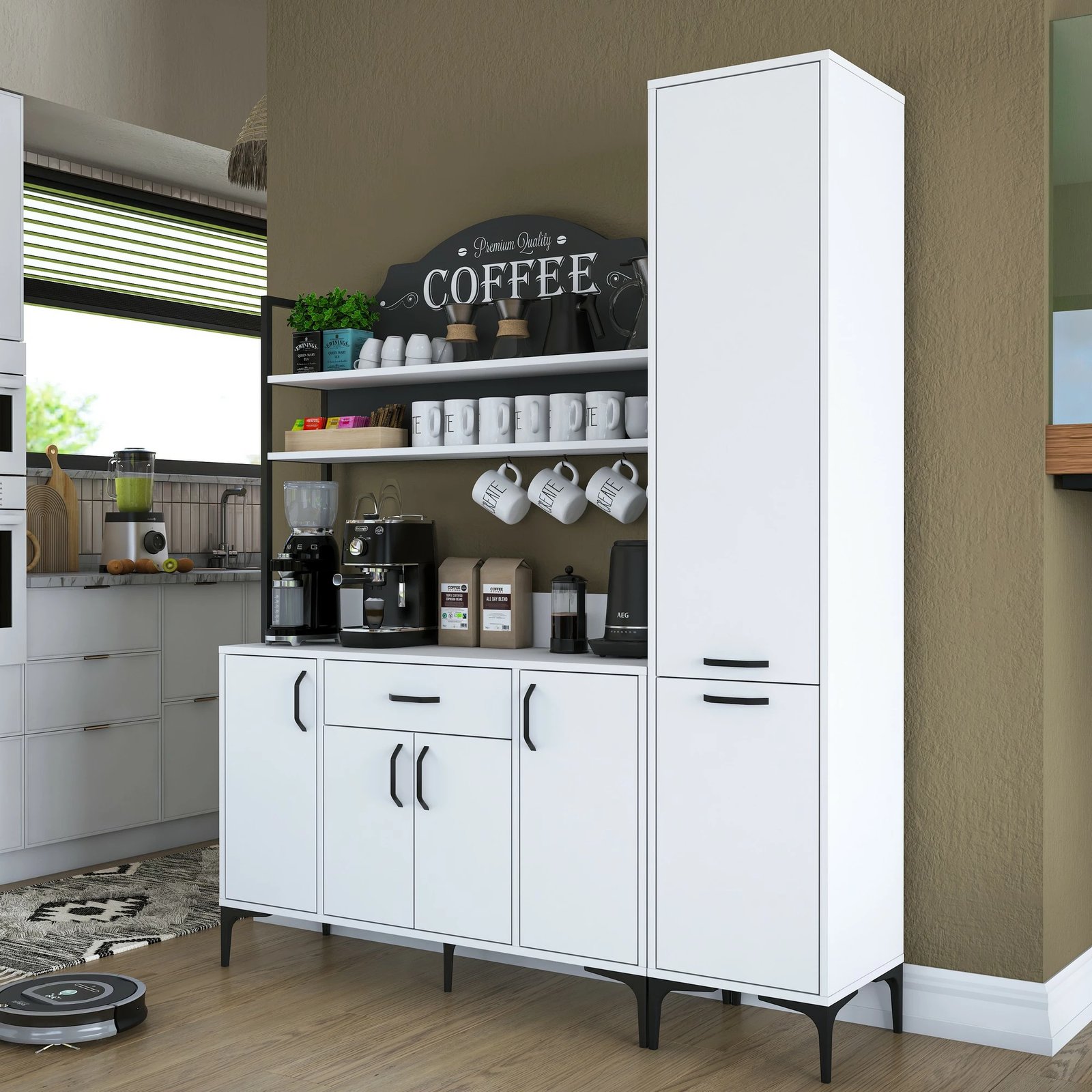 Dollap shumëpërdorimësh, ngjyrë e bardhë, Hanah Home JE149 - 3081