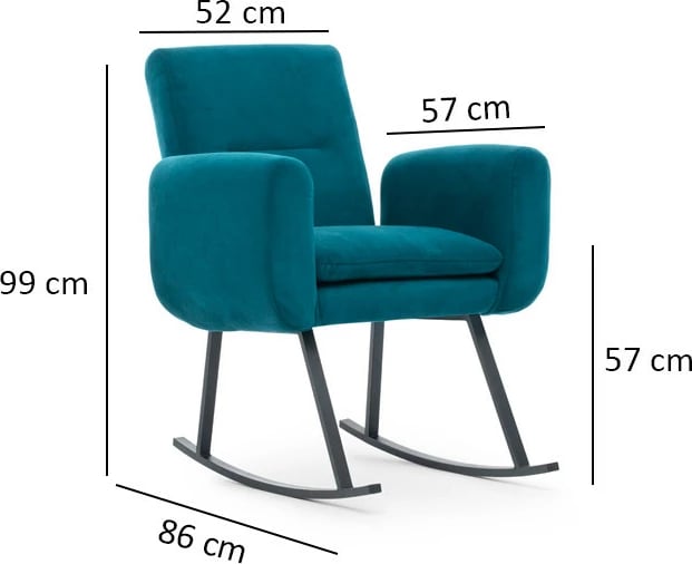 Karrige lëkundëse Atelier del Sofa, Kono, ngjyrë jeshile petrol