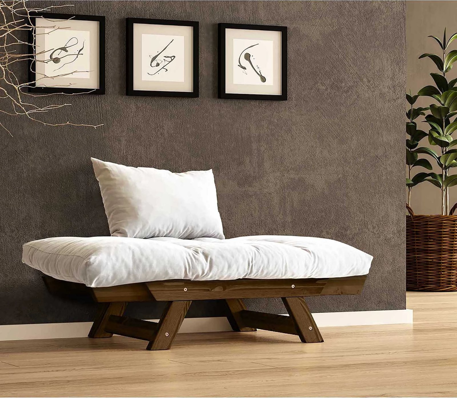 Karrige një vend për kopsht, ngjyrë arre dhe e bardhë, Skye Decor, CPT8131-140