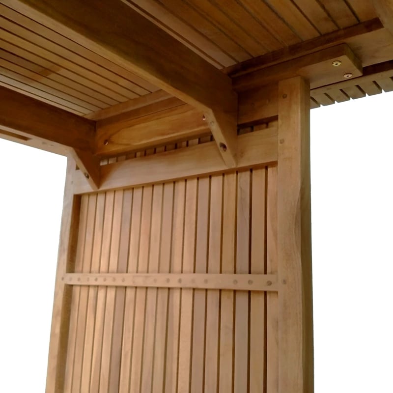 Tavolinë Zibra dru teak ngjyrë natyrale 220x100x75cm