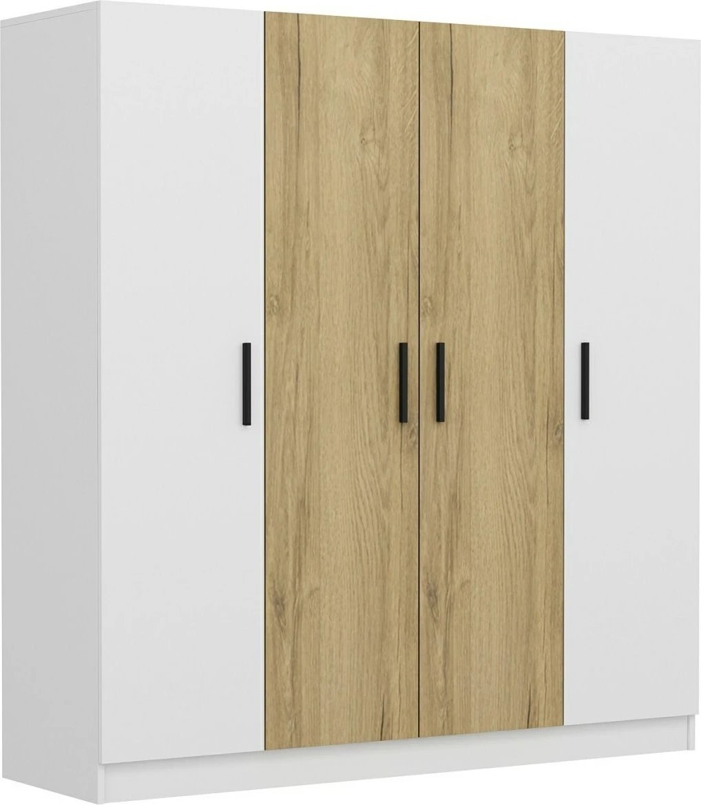 Dollap Skye Decor, ngjyrë arre dhe e bardhë, 180x210x52cm, 6 pjesë