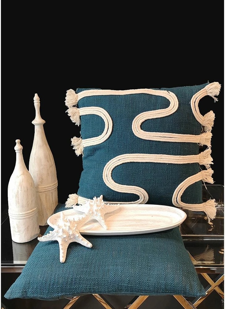 Jastëk dekorativ, kadife, ngjyrë petrol, 45x45cm