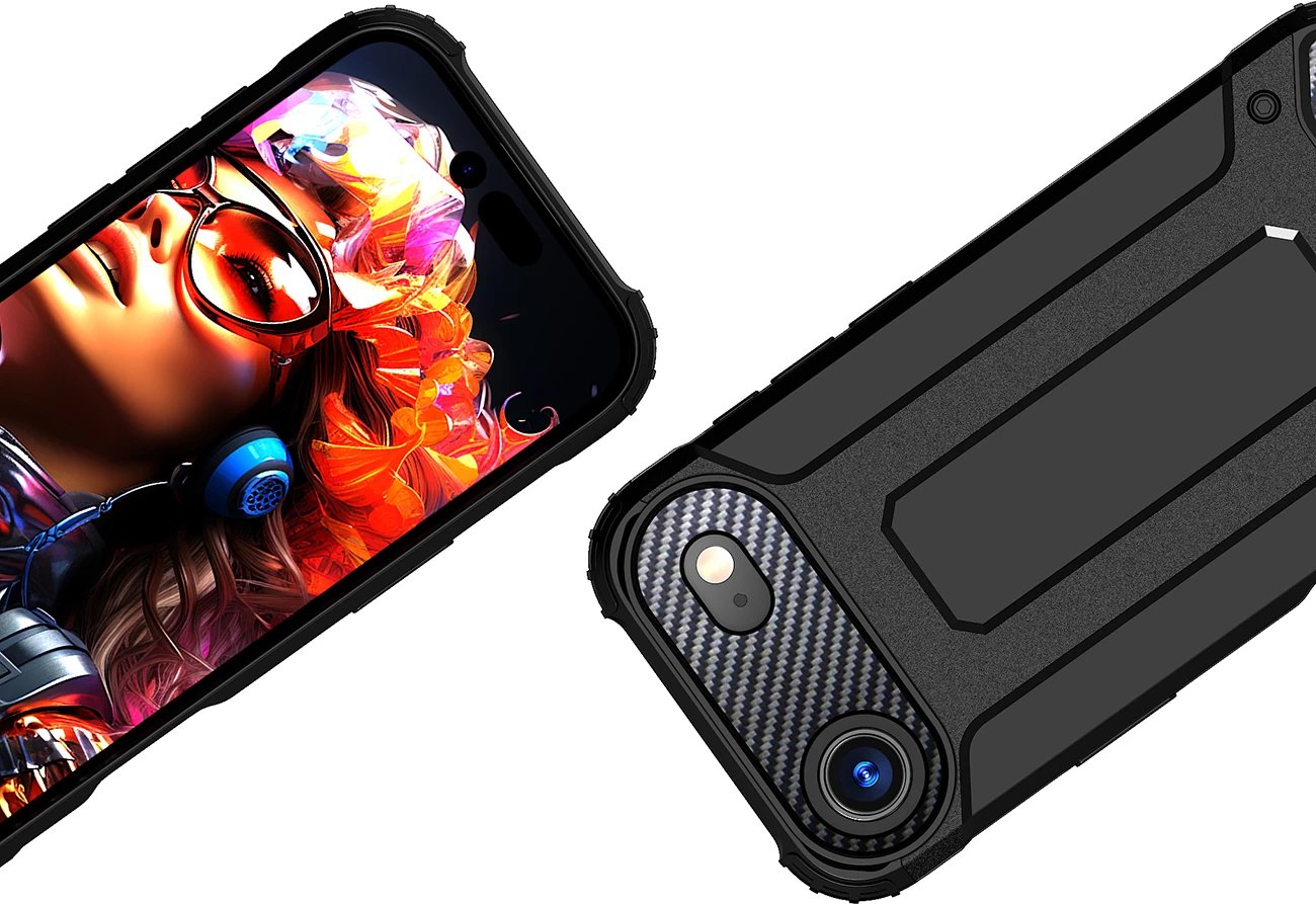 Mbështjellës Hurtel Hybrid Armor për iPhone 17 Air, i zi