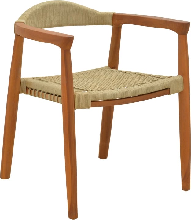 Karrige kopshti Ganny, dru tik dhe litar poliestër, ngjyrë natyrale, 61x58x71cm