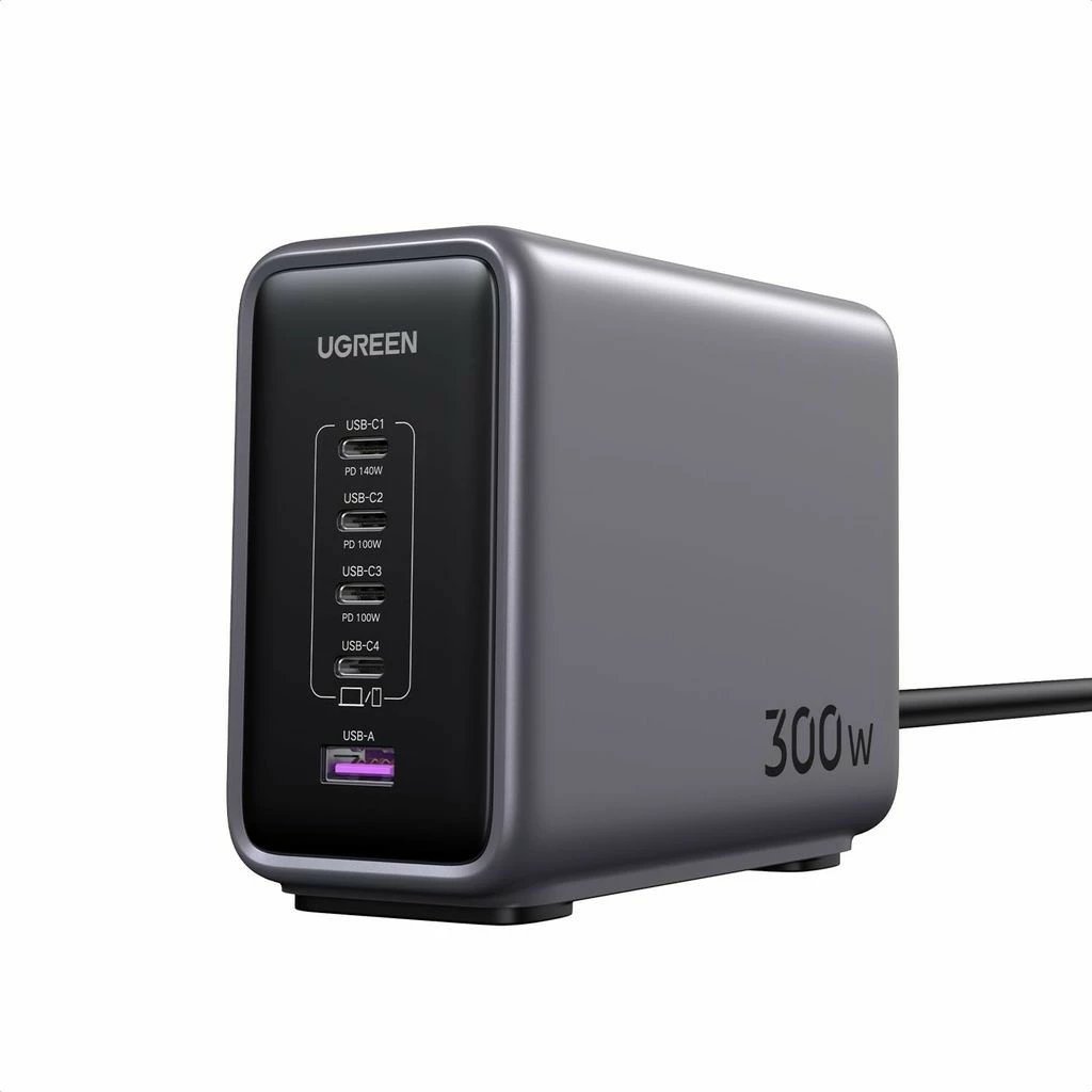 Karikues universal Ugreen Nexode 90903B, 300W, 4x USB-C, 1x USB-A, 2m, zi/gri