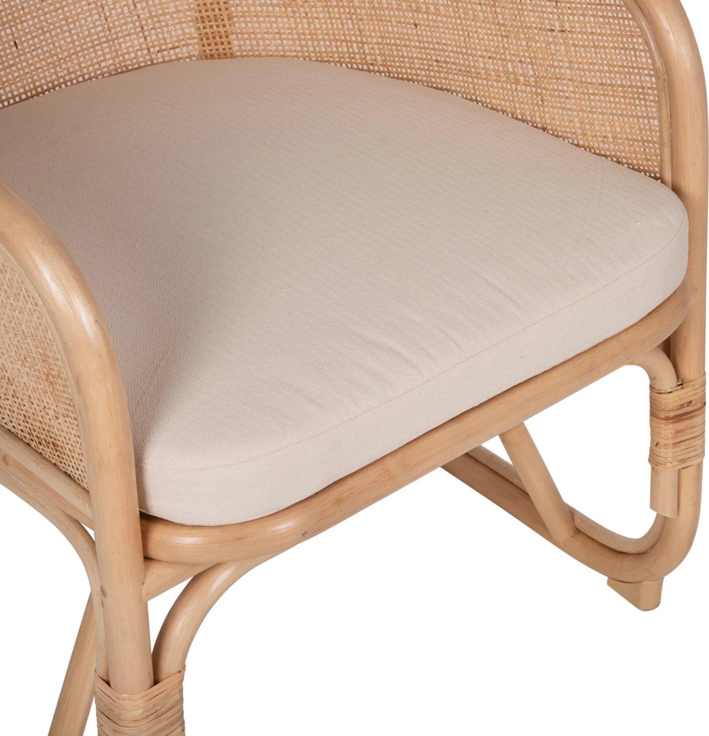 Karrige KIKO FH9839 rattan, ngjyrë natyrale, jastëk i bardhë, 61x71x76H cm.