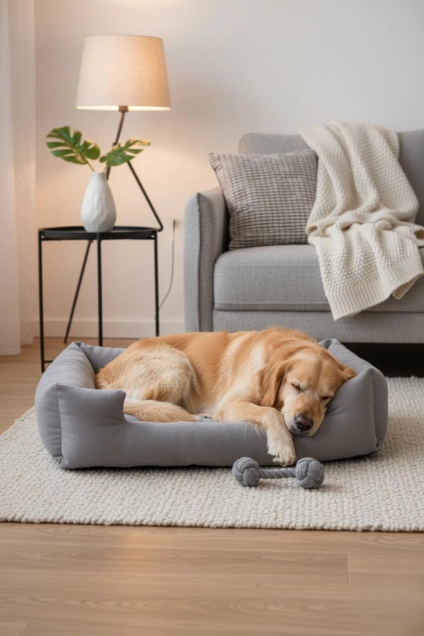 Shtrat për kafshë Paws & Whiskers, Kare XL, ngjyrë gri