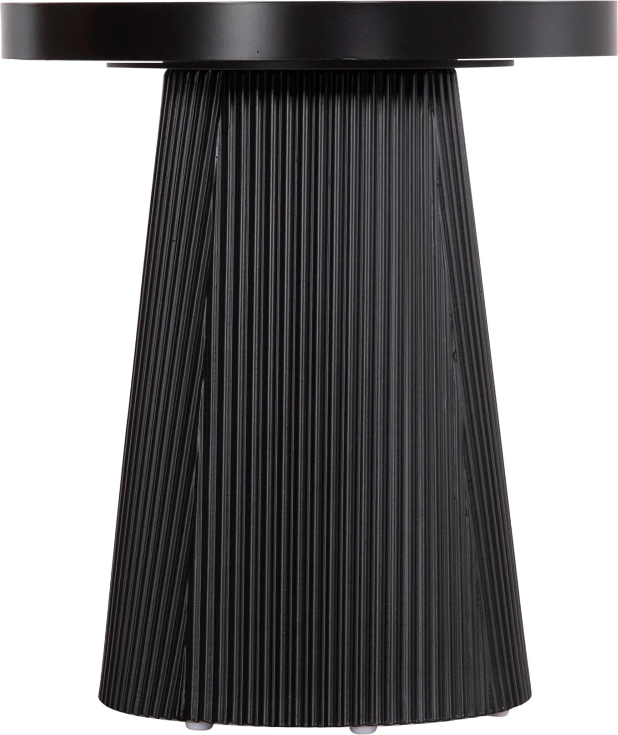 Tavolinë anësore DENTON FH18023.01 MDF, ngjyrë druri natyral, bazë e zezë, Φ45x51.5H cm.