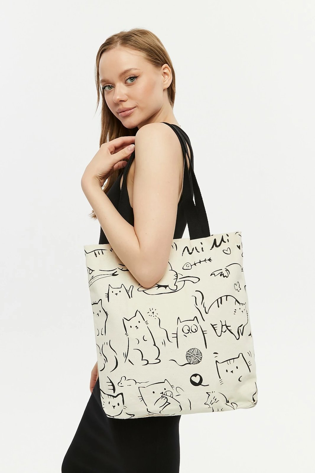 Çantë tote Zoozie Bags, krem e zezë, 2207