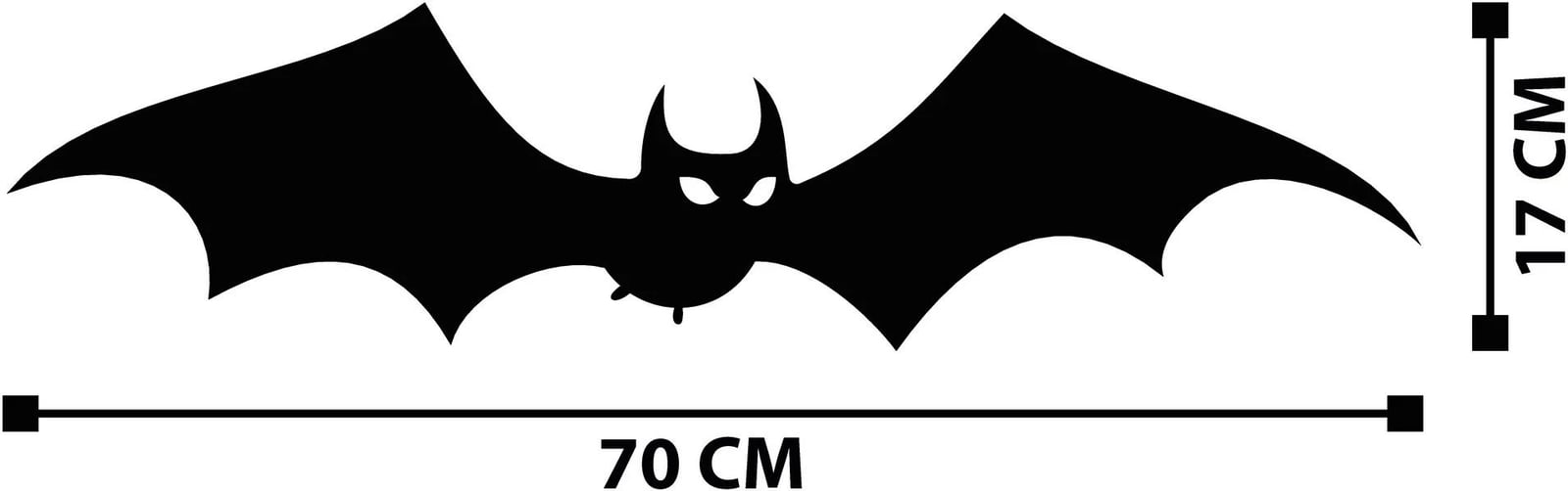 Aksesor dekorativ metalik për mur, Wallity, Halloween 12, ngjyrë e zezë, 70x17cm