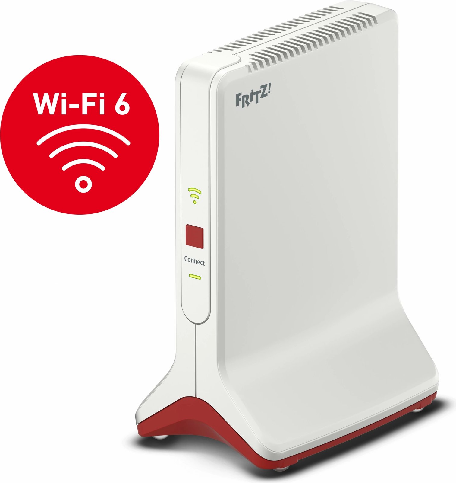 Router portabil AVM FRITZ!Repeater 6000, Wi-Fi 6, Tri-band, Ethernet LAN, Kuq, Bardhë