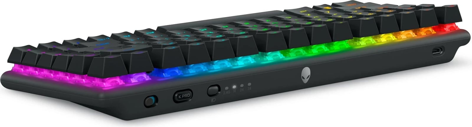 Tastierë gaming Dell Alienware Pro Wireless, USB + RF Wireless + Bluetooth, E zezë