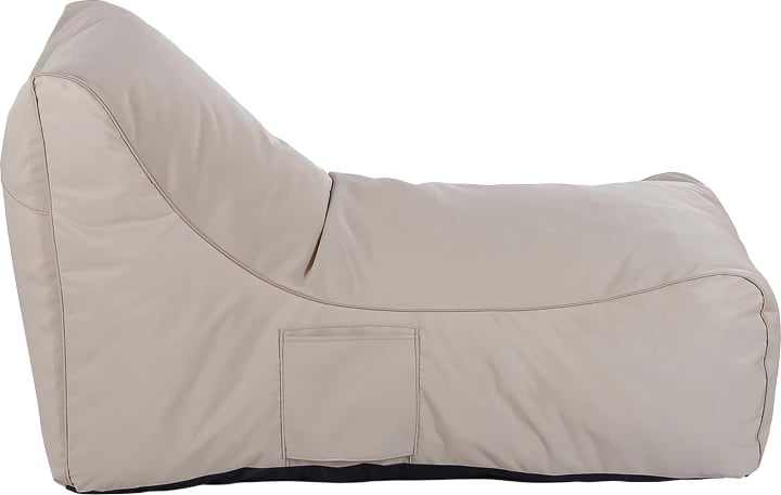 Pouf shezlong Otenda, material i papërshkueshëm nga uji, ngjyrë bezhë, 67x110x65cm
