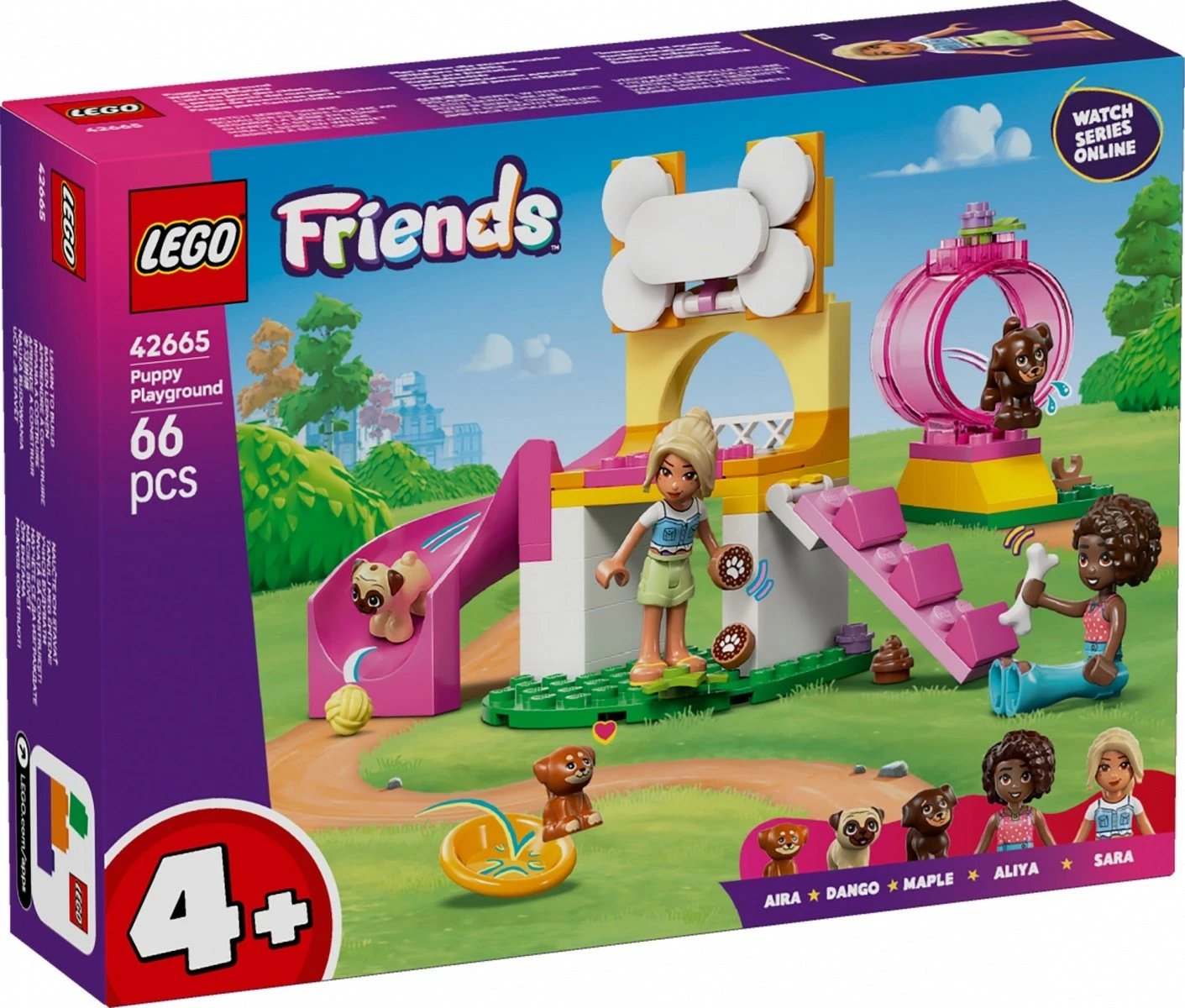 Set LEGO Friends Puppy Playground 42665, 66 pjesë, për fëmijë 4+