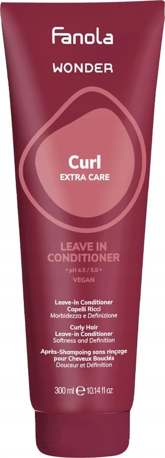 Kondicioner pa shpëlarje për flokë kaçurrela Fanola Wonder Curl Extra Care për femra, 300ml
