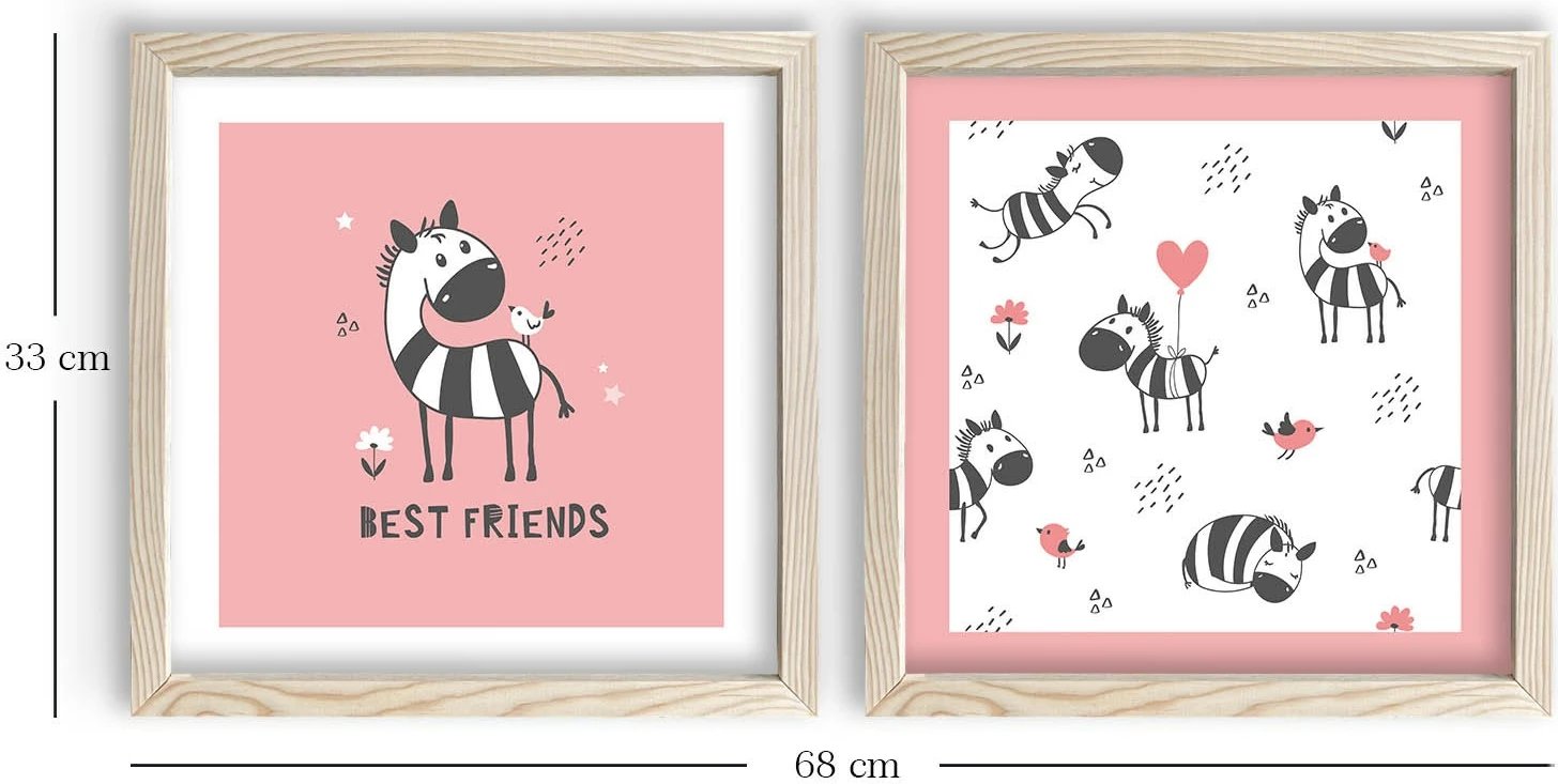 Pikturë dekorative me kornizë MDF (2 copë), Wallity, 2P3333KCT-020