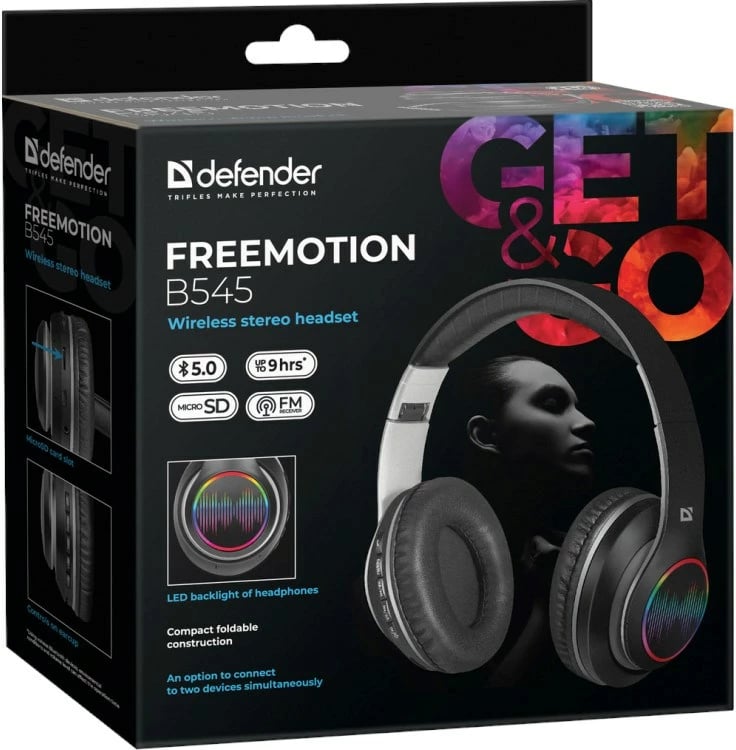 Kufje me bluetooth Defender Freemotion B545, e zezë
