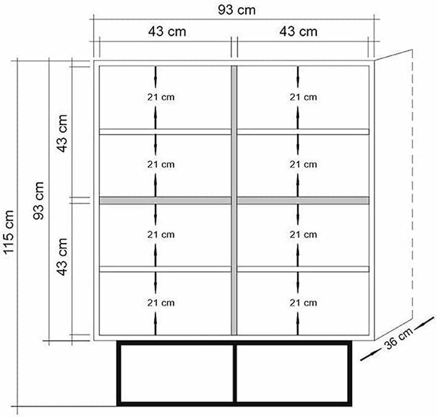 Dollap shumëpërdorimësh Quantum Solo, mozaik, ngjyrë Atlantic Pine, e zezë, kafe