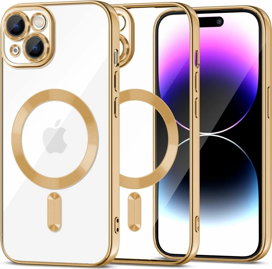 Mbështjellës Tech-Protect MagShine Line MagSafe për iPhone 15, Transparent/Ar