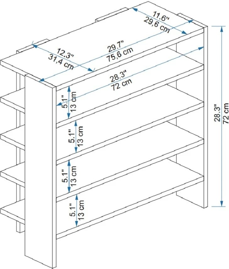 Dollap për këpucë Hanah Home, ngjyrë sargel-antracit