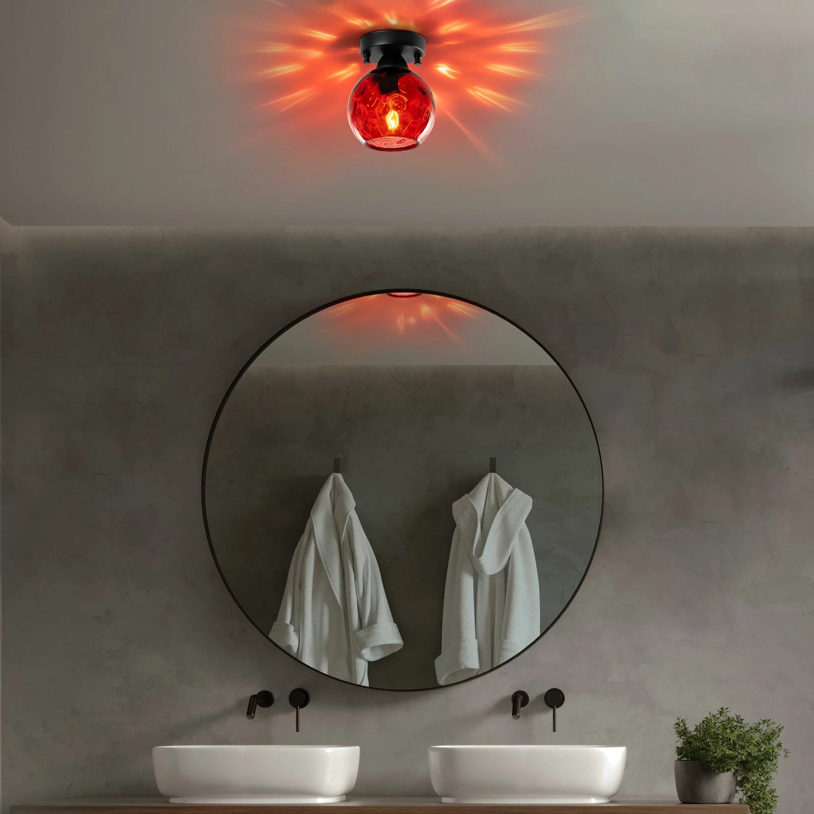 Llambë tavani Opviq Benek, e kuqe dhe e zezë, 15x15x18cm