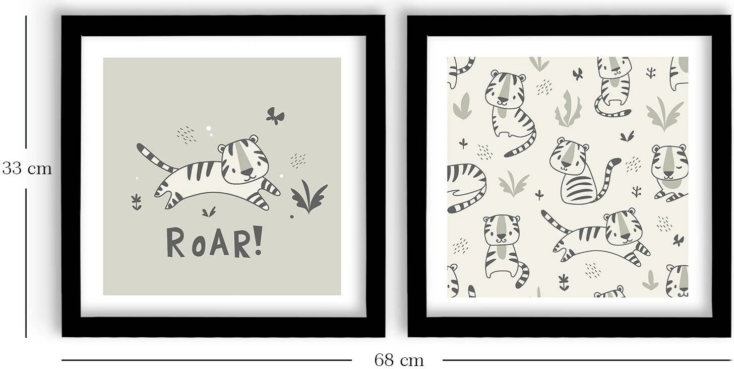 Pikturë dekorative me kornizë MDF (2 copë), Wallity, 2P3333SCT-019