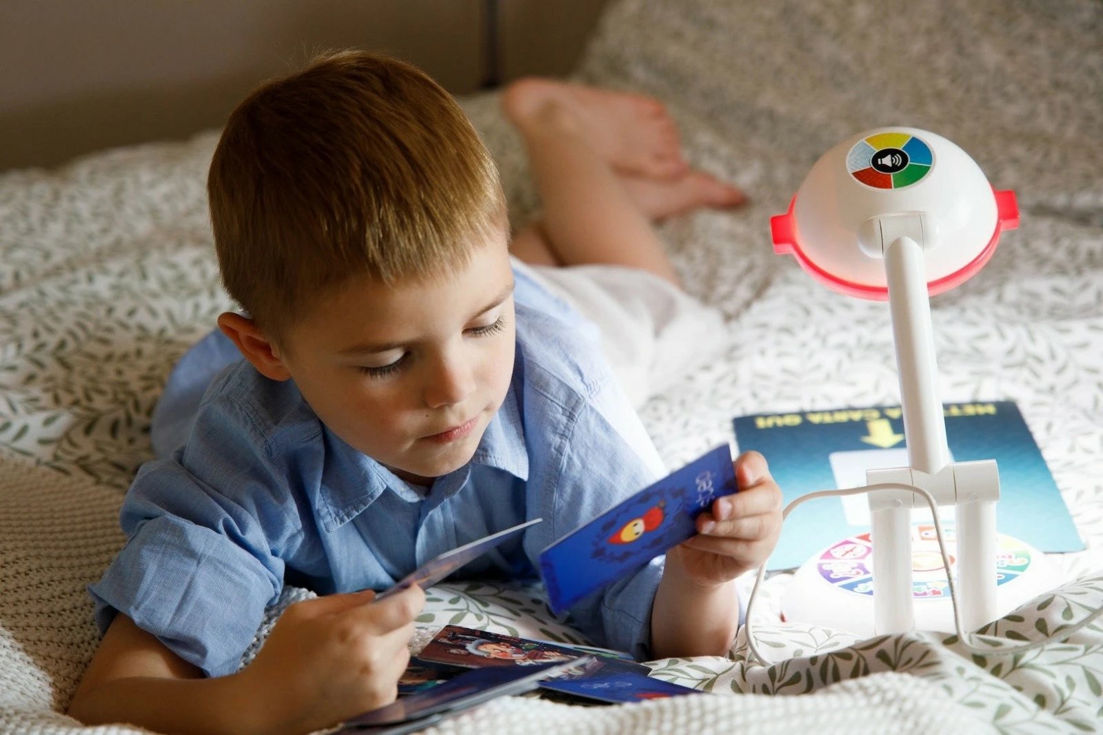 Set edukativ Lisciani Hi Tech My Learning Lamp, për fëmijë, me 95 kartela, LED, shumëngjyrëshe