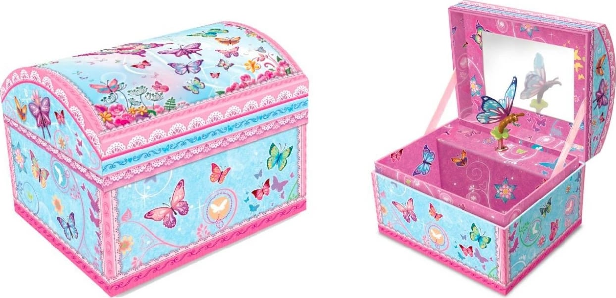 Kuti muzikore për bizhuteri Pulio Butterflies 2, Blu/Rozë