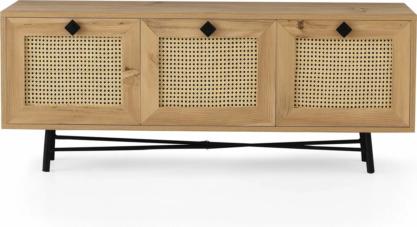 Komodë TV Hanah Home, Alcazar 140, ngjyrë lis dhe e zezë