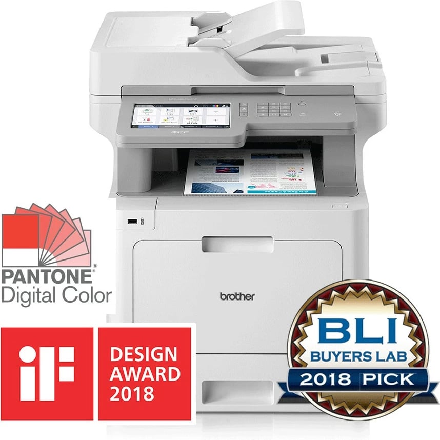 Printer multifunksional Brother MFC-L9570CDW, laser, ngjyrë, A4, WiFi, ekran prekje, bardhë