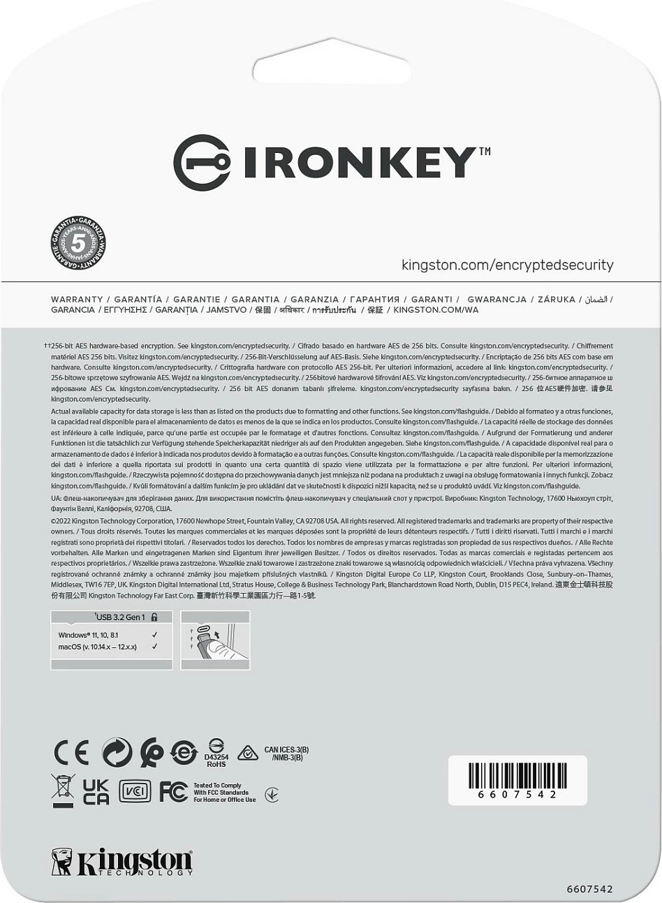 USB-Stick Kingston IronKey Vault Privacy 50 32GB, USB 3.2, zi/blu