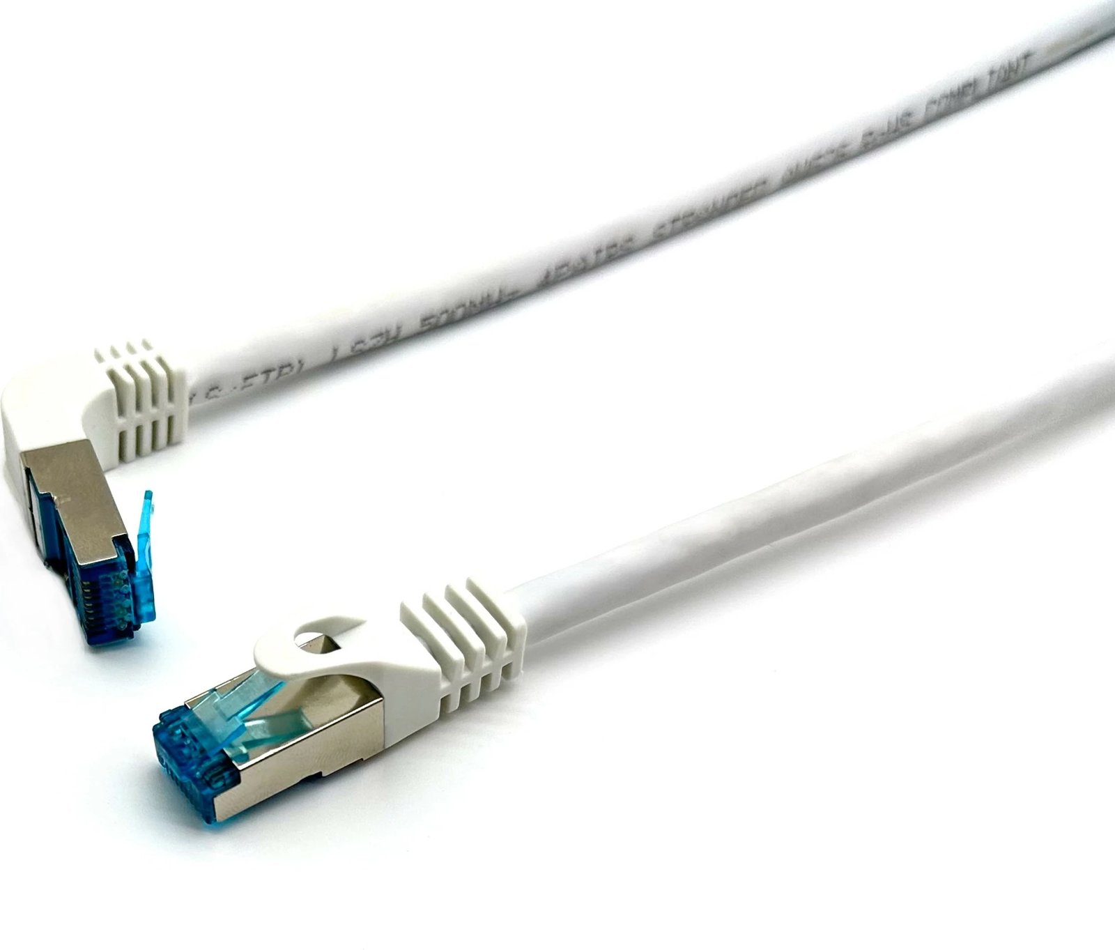 Kabëll rrjeti Equip Cat6A S/FTP, 1m, këndor-drejt, i bardhë
