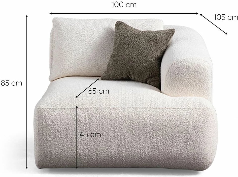 Këndare Sofia, e bardhë, Atelier del Sofa (L1 + O1 + C + O1 + 1R)