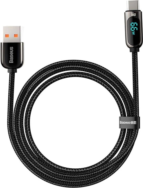 Kabllo Baseus Display, USB në USB-C, 66W, 2m, e zezë