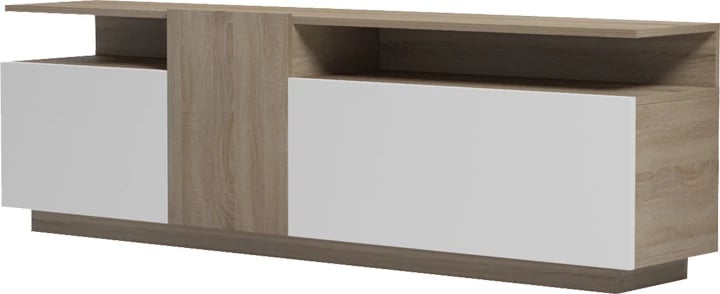 Komodë TV Vendora, ngjyrë sonoma-bardhë, 150x29.5x46.3cm