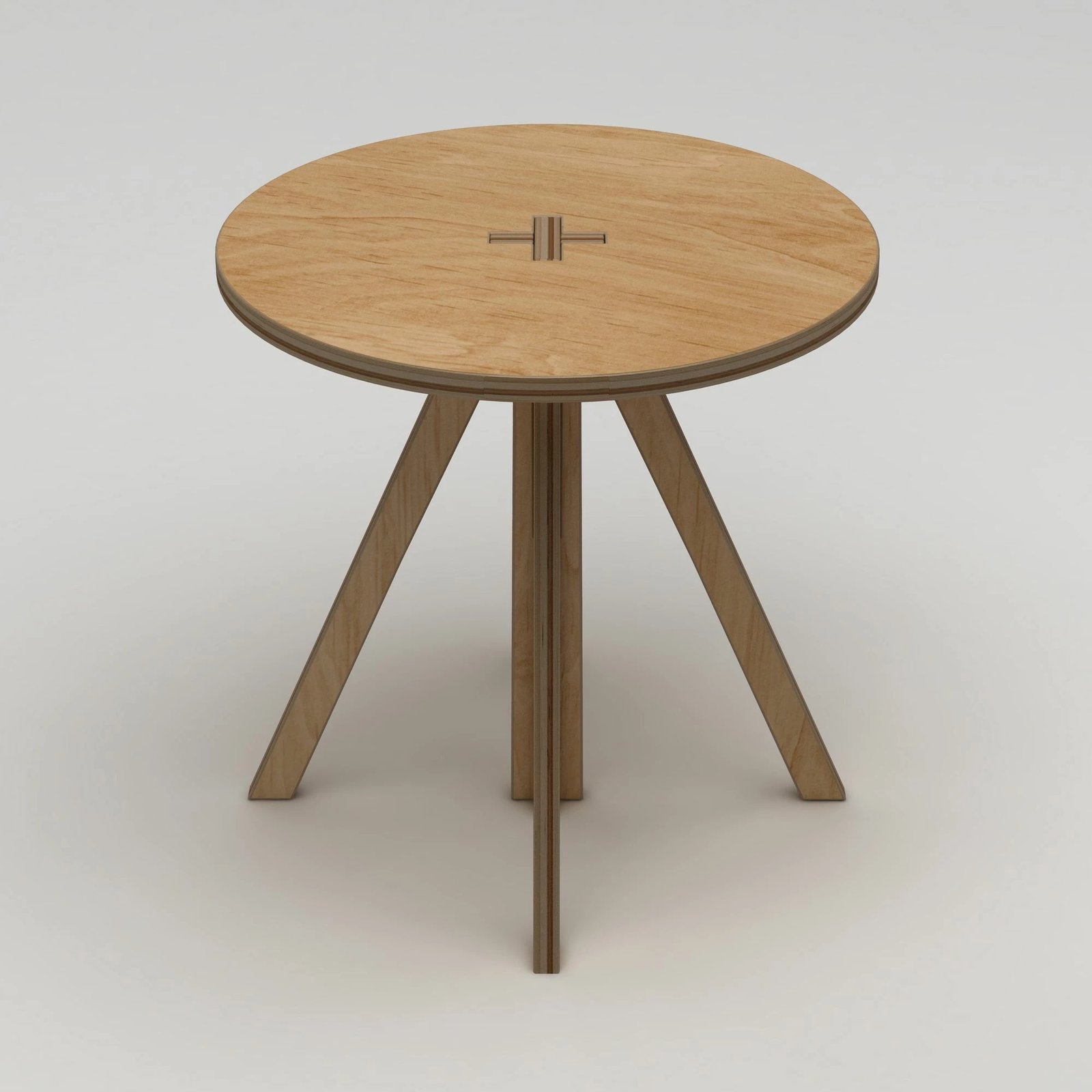 Tavolinë ngrënieje Skye Decor, dru natyral, Tripus, 75x75x75cm