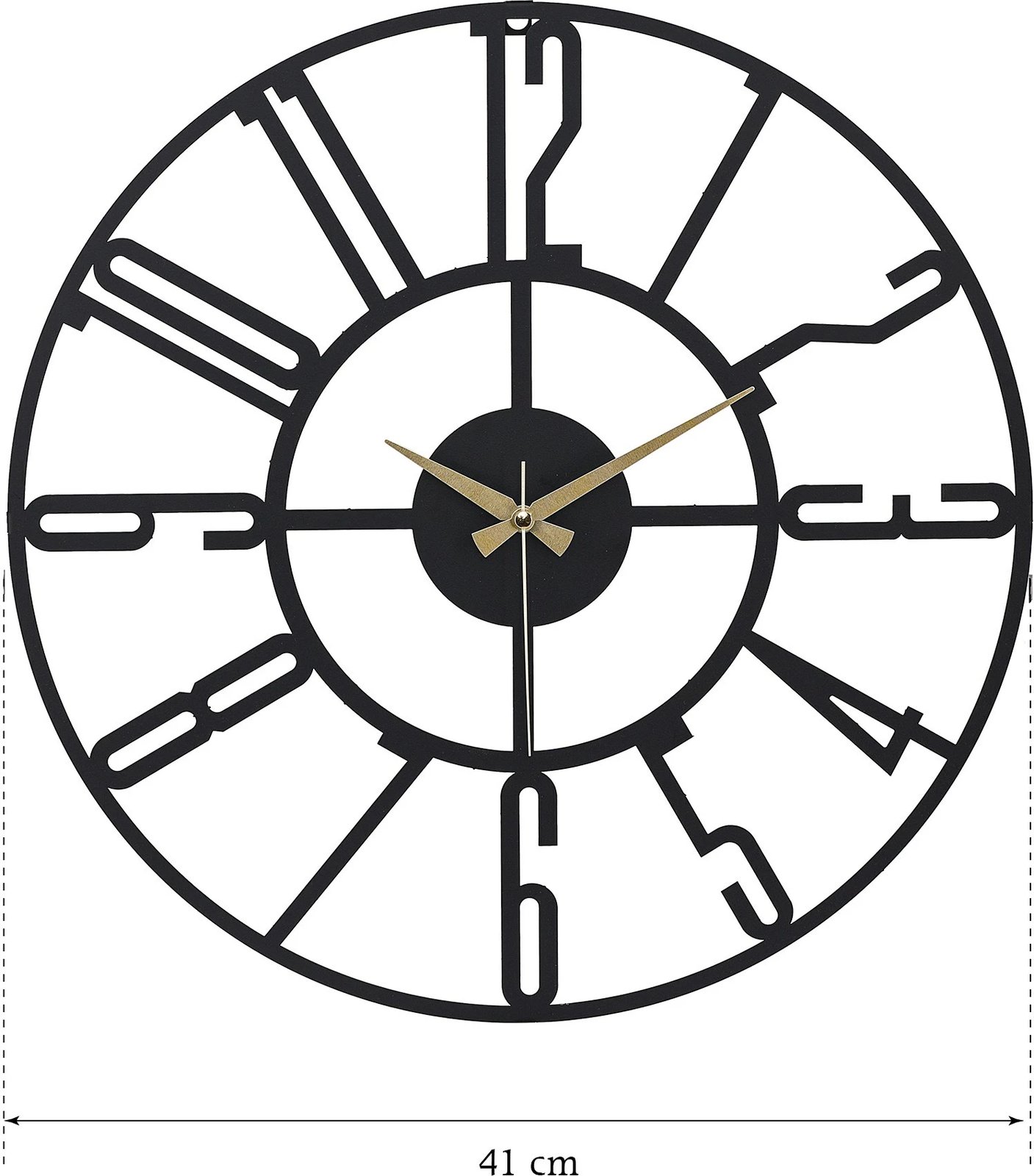 Orë muri dekorative prej metali, Wallity New Bunella, e zezë, 41cm