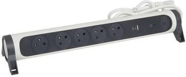 Zgjatues Legrand 049421, 5x2P+E, 1.5m, me USB A/C, Bardhë-Zi