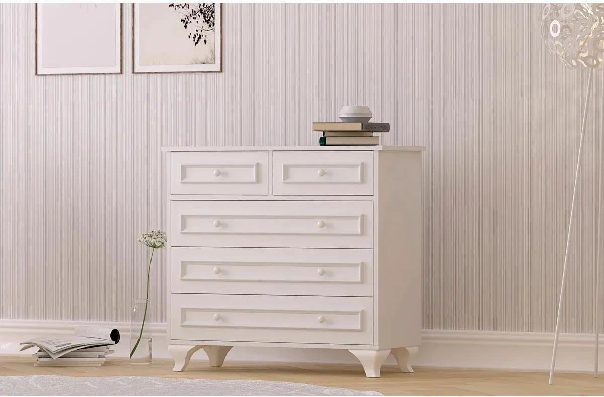 Komodë Skye Decor, ngjyrë e bardhë mat, Rb-186-06