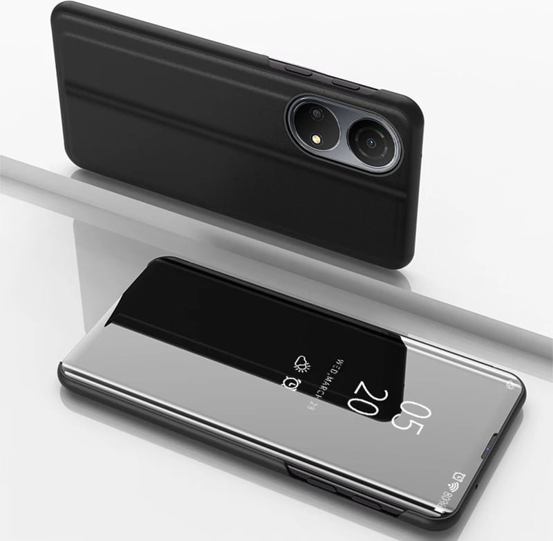 Mbështjellës Hurtel Clear View Case për Honor X7 / Honor Play 30 Plus, me kapak, e zezë