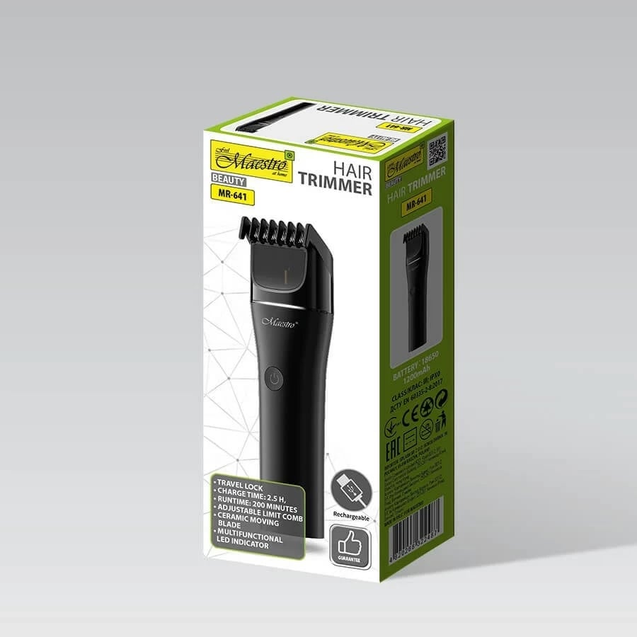 Makinë rroje Maestro MR-641, pa kabllo, 1200 mAh, e zezë