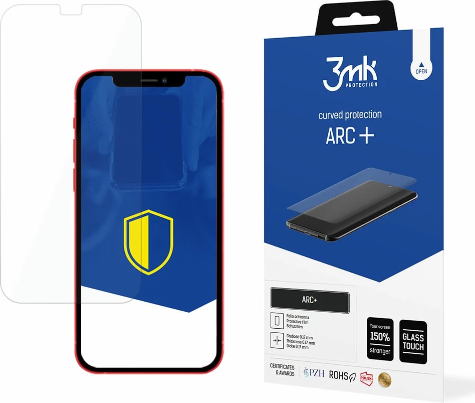 Folje mbrojtëse për ekran, 3mk ARC+ për iPhone 12 Mini, Transparent