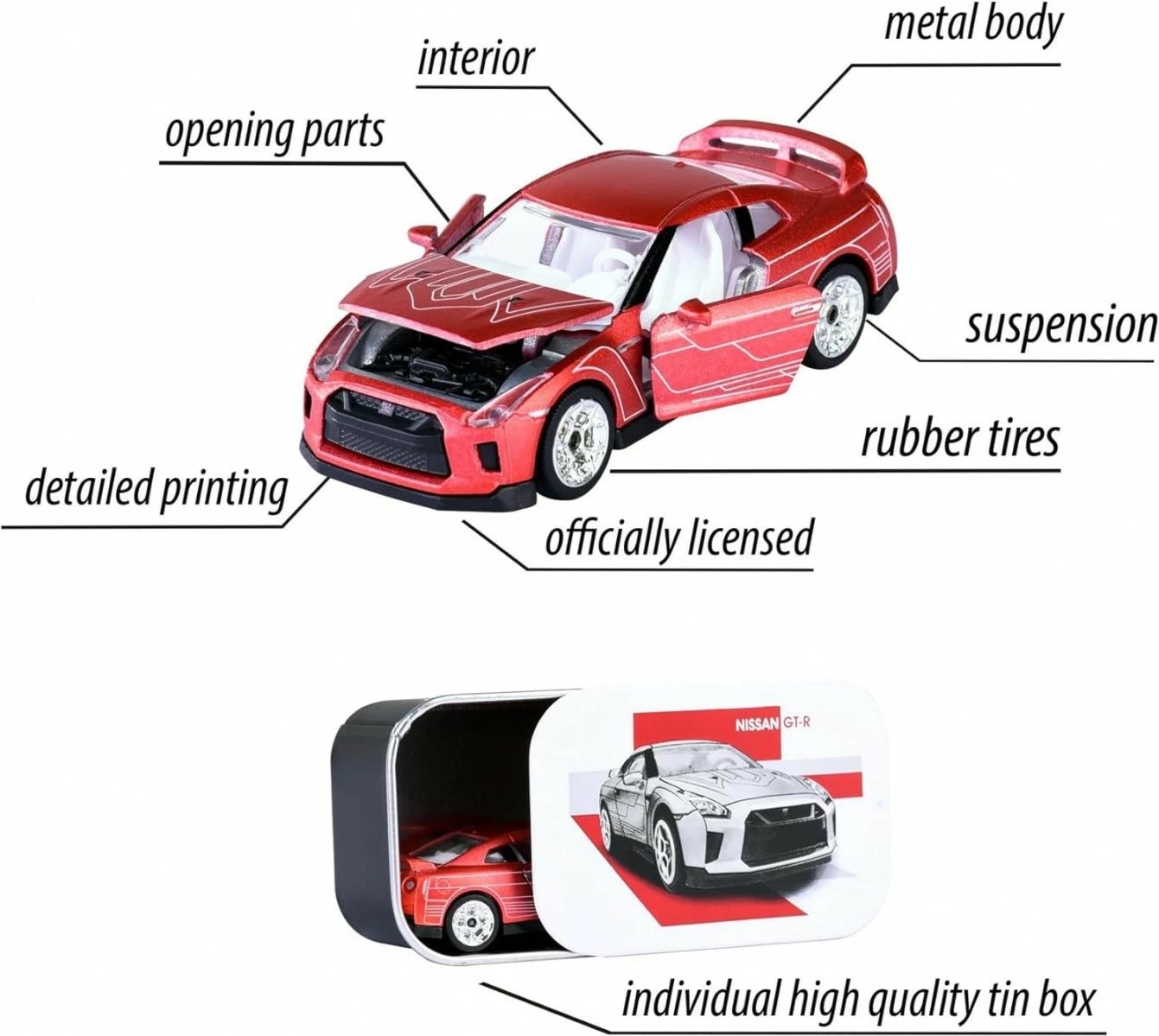 Makina lodër Majorette Deluxe, Simba, 1:64, metal, me kuti koleksionuese, ngjyra të përziera