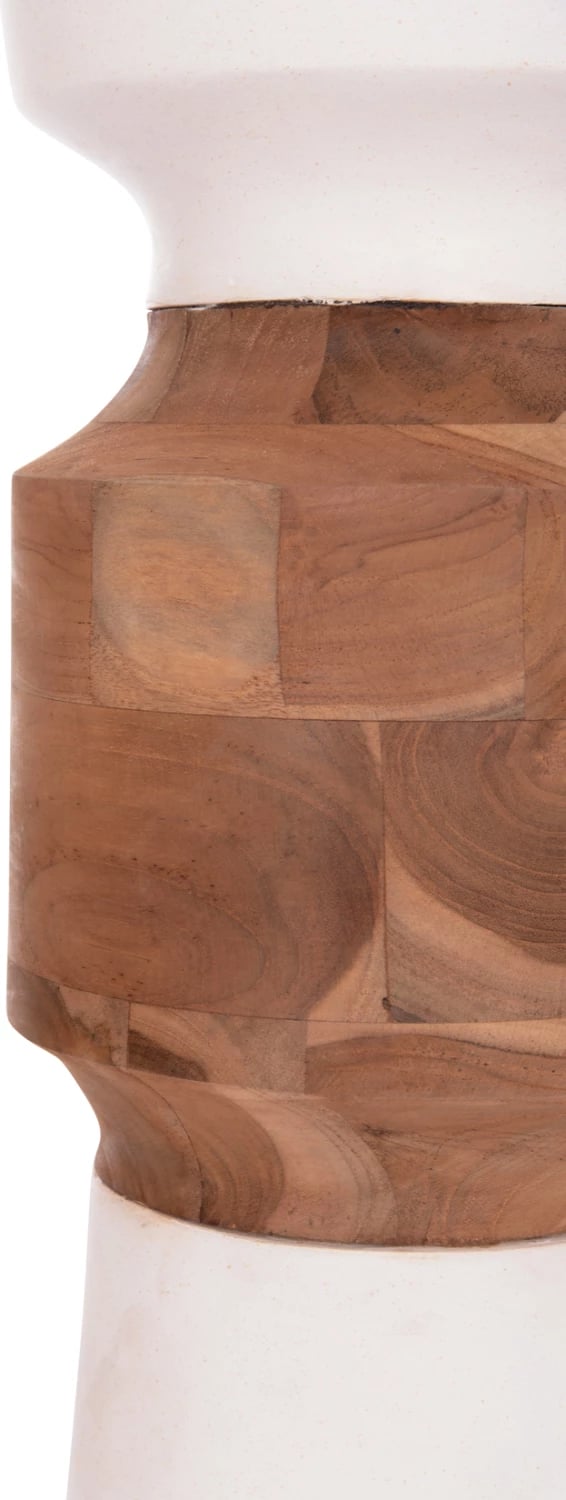 Vazo dekorative për dysheme NEBULA, fibër-cement, dru tik, e bardhë, Φ60x115cm